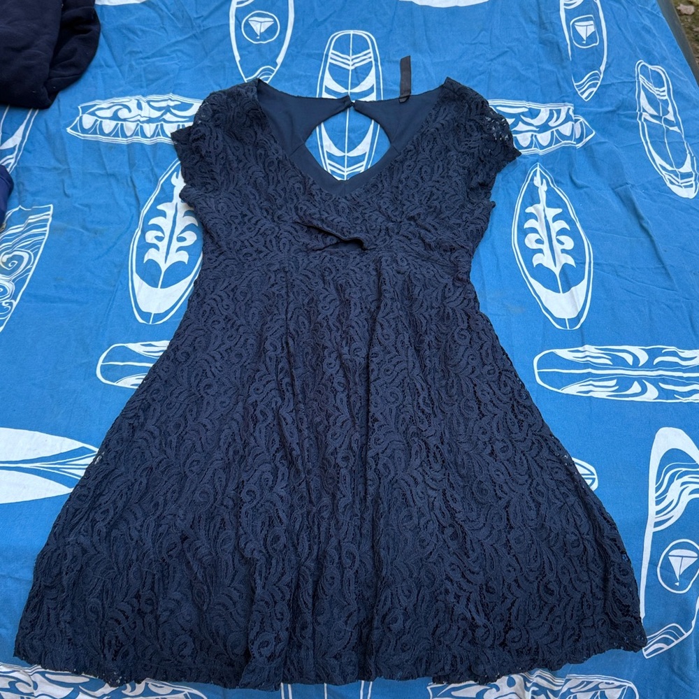 Jessica Simpson Navy Lace Top